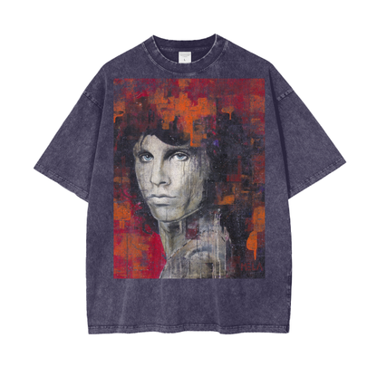 Jim Morrison Acid Wash Oversize T-Shirt